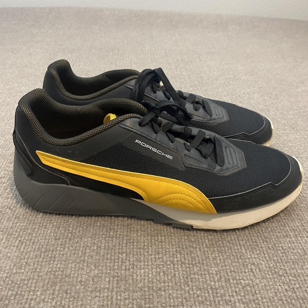 PUMA Porsche 911 Turbo 3.0 Shoes Mens Size 12 Black Yellow Sneakers 307778-04
